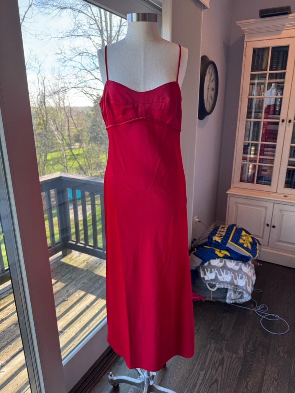 T.J.Maxx Red Spaghetti-Strap Slip Maxi Dress